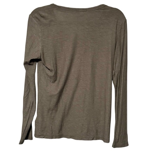 JAMES PERSE Standard Dark charcoal Gray Henley Long Sleeve Slub Jersey Shirt - Picture 6 of 9